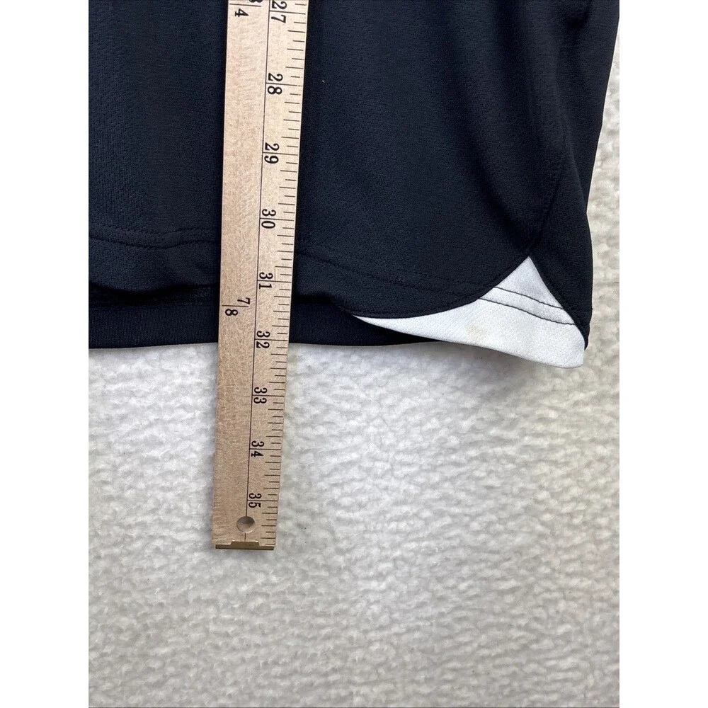 Nike Dri-Fit Golf Polo Shirt Black White Curved Piping Size XL